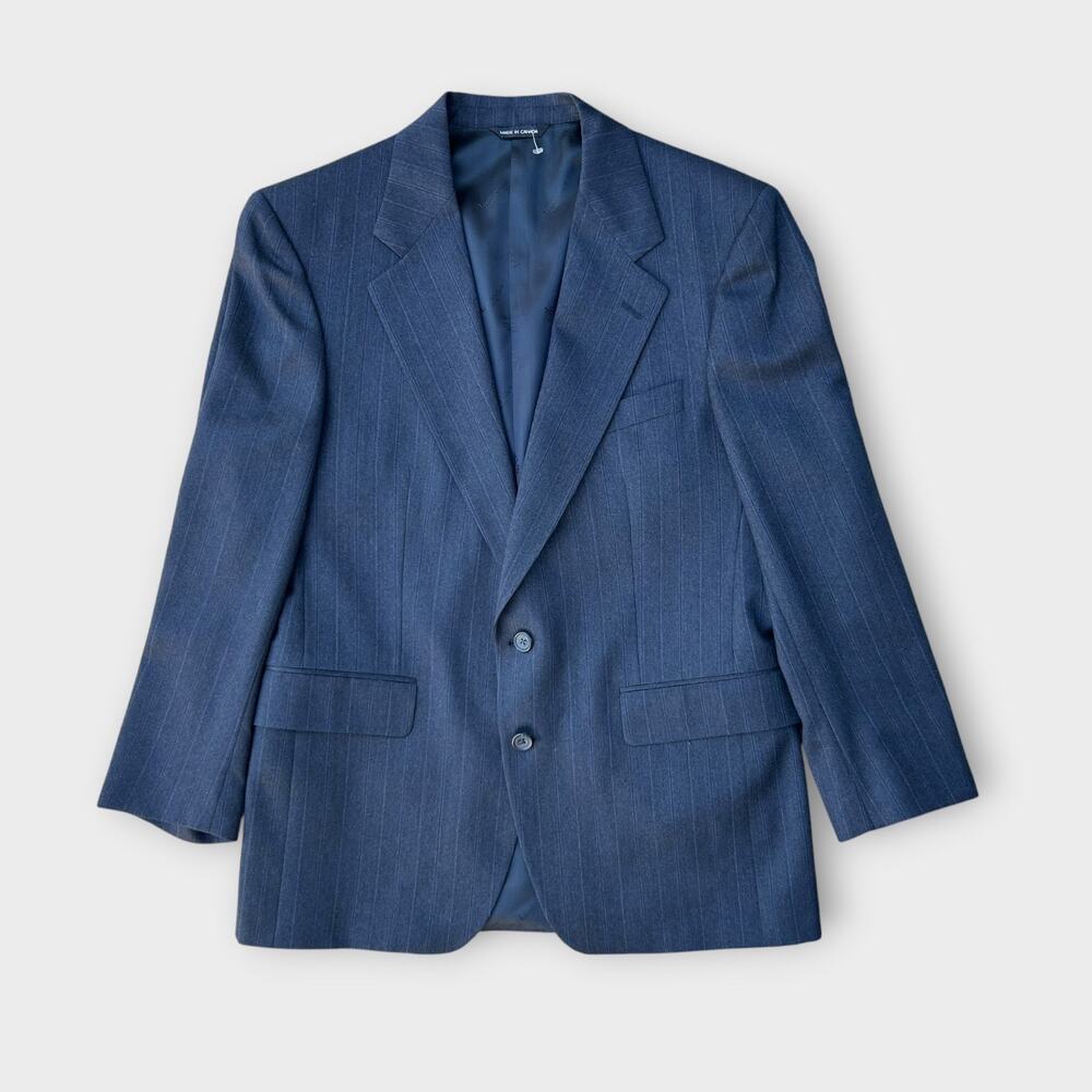 Vintage Aquascutum Pure Virgin Wool Sport Coat Blazer – Blue Pinstripe Men's 42R